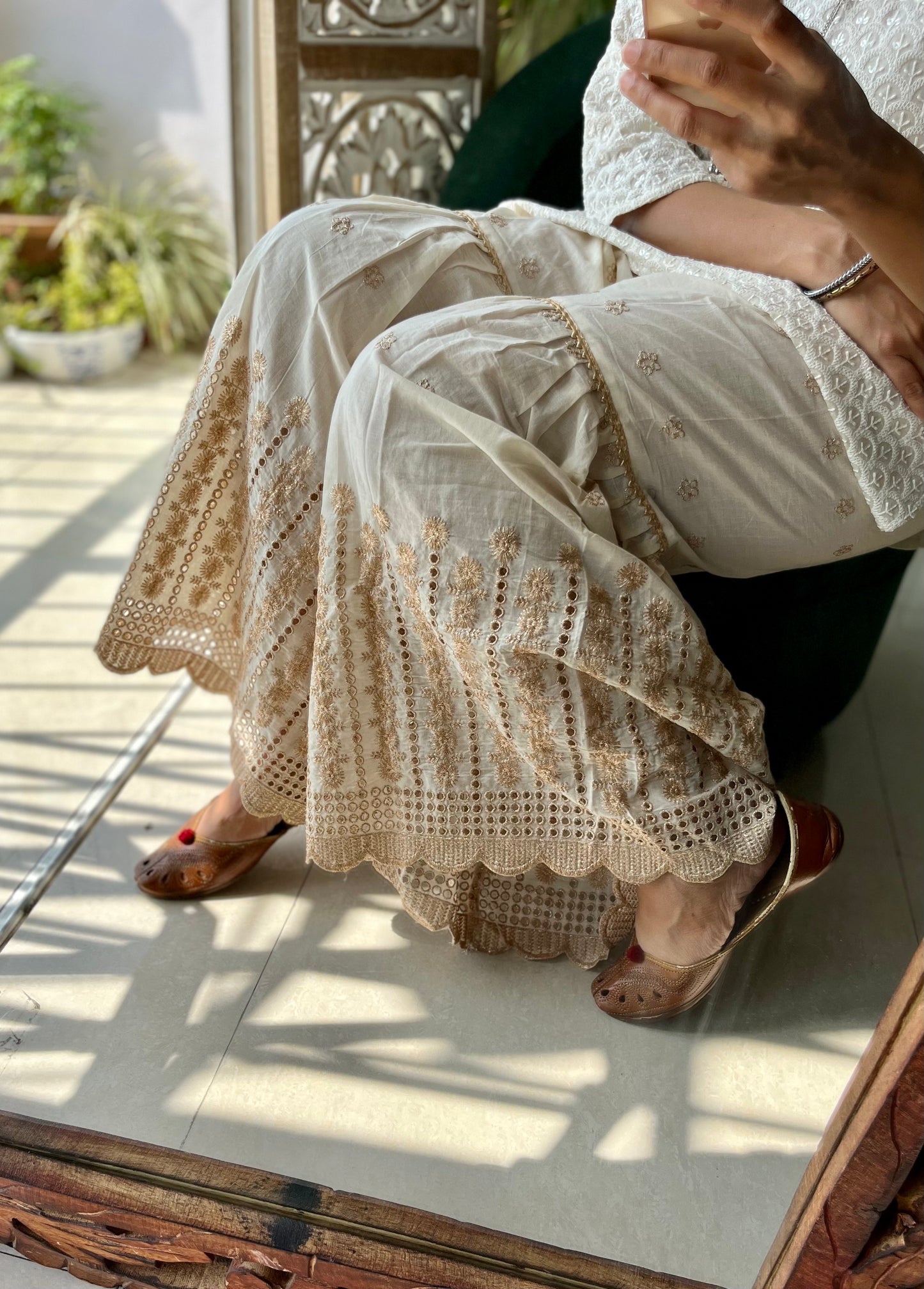 Heavy Zari Embroidered Garara