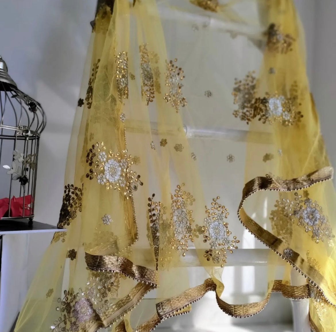 Zari work Net dupatta