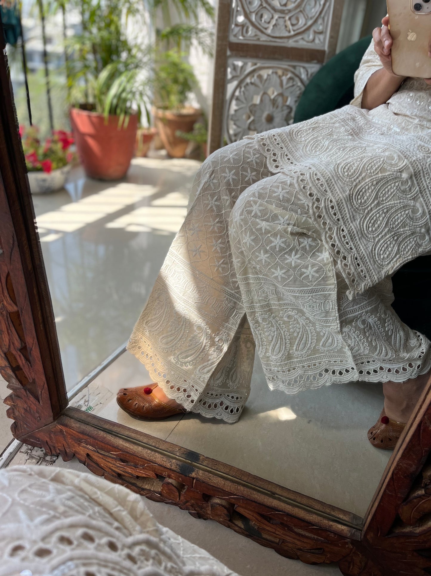 Embroidered flared Pants